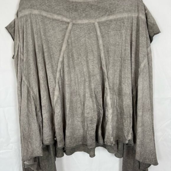 ALL SAINTS Asymmetrical Oversized Distressed Lagenlook Tee in Grey Size 6 - Picture 3 of 13